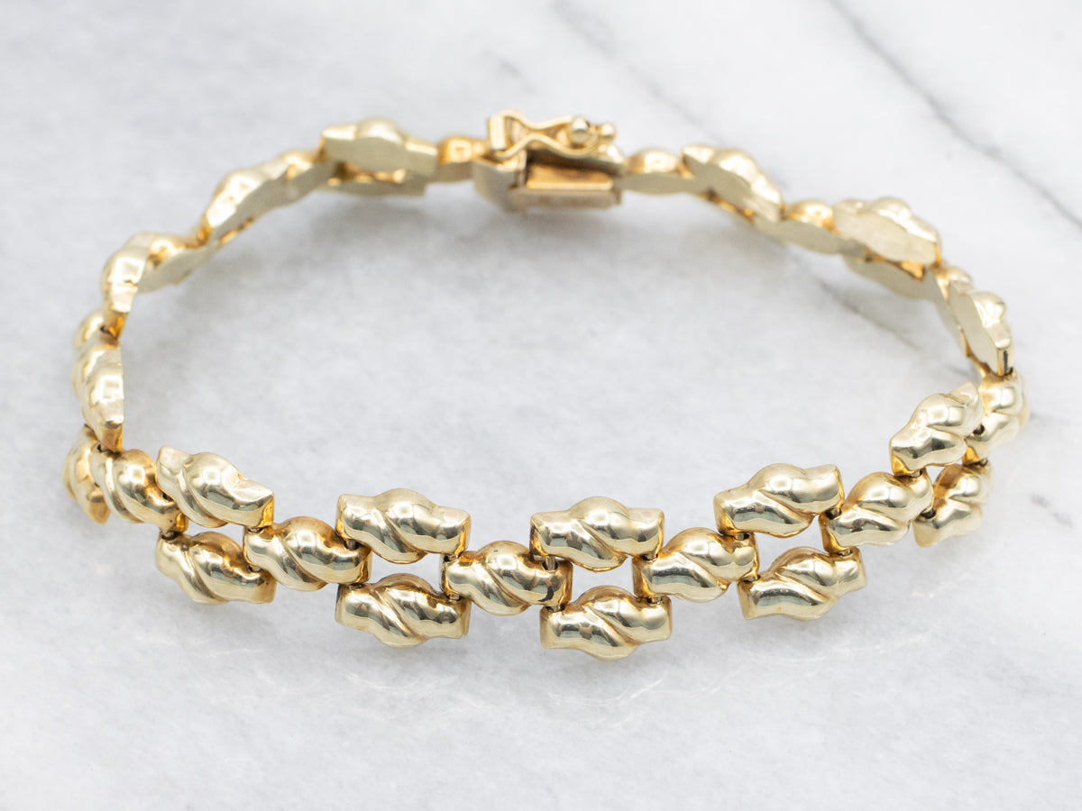 Italian Gold Link Bracelet with Box Clasp