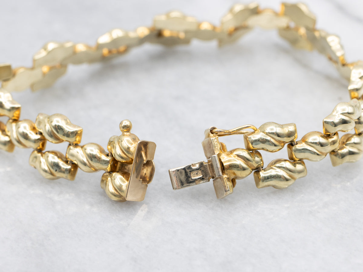 Italian Gold Link Bracelet with Box Clasp