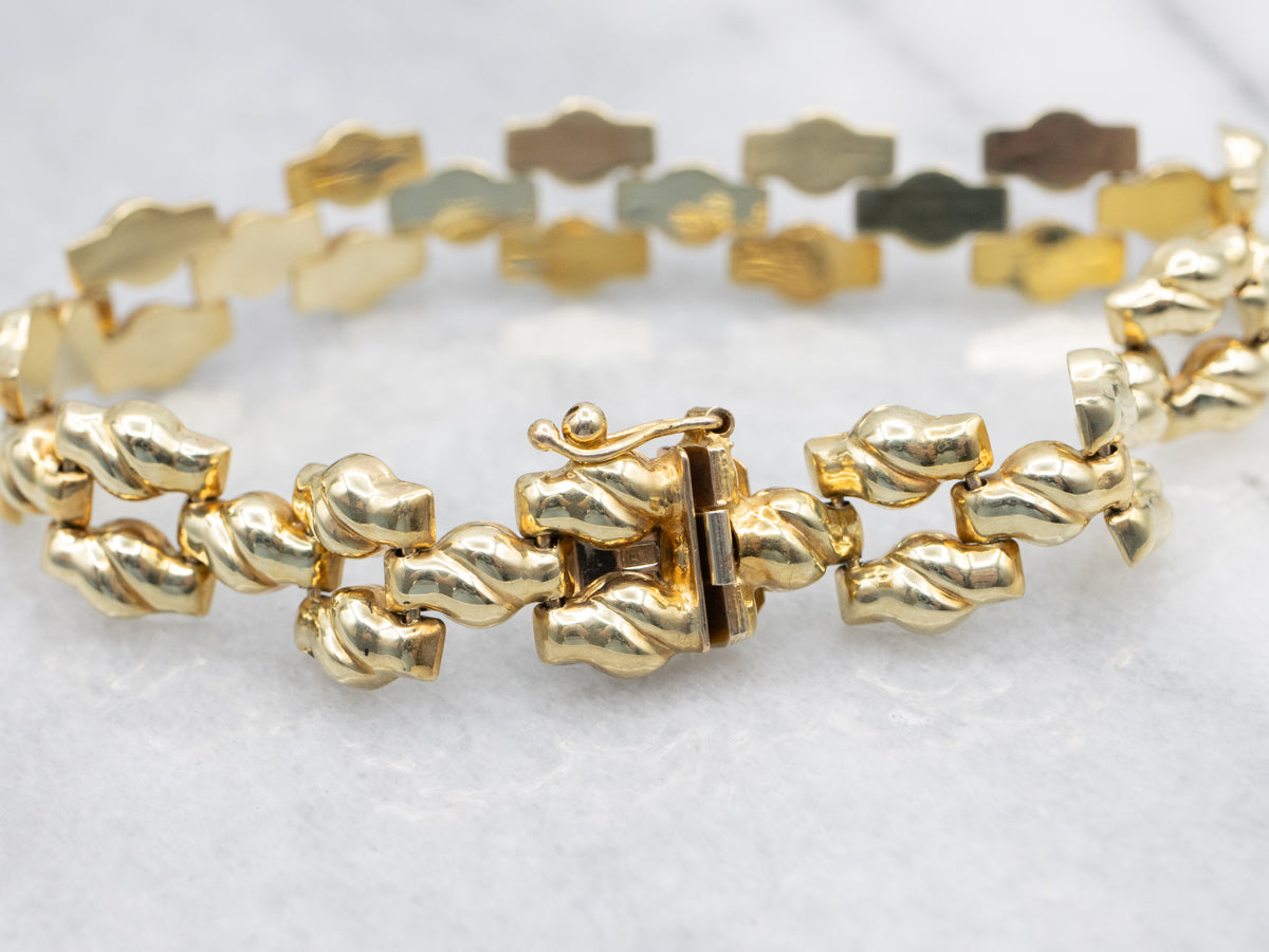 Italian Gold Link Bracelet with Box Clasp