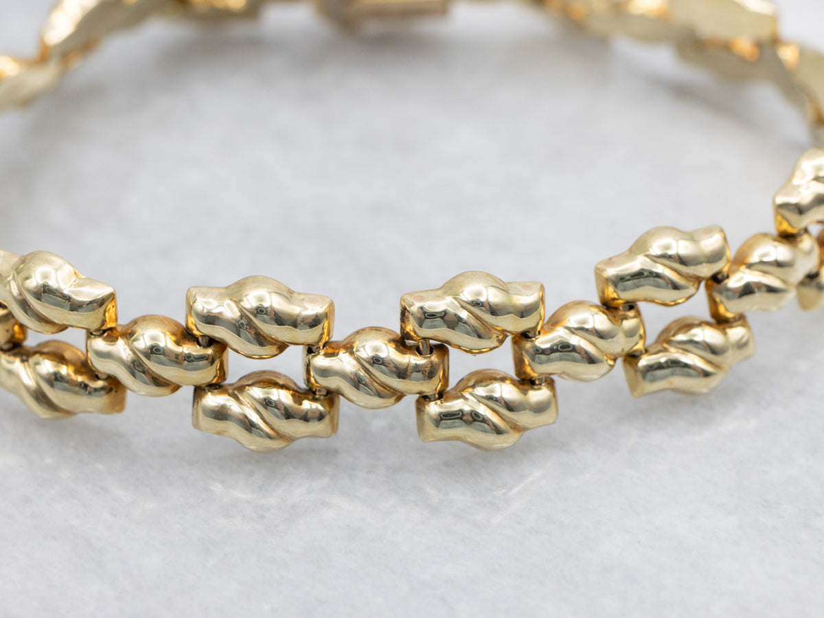 Italian Gold Link Bracelet with Box Clasp