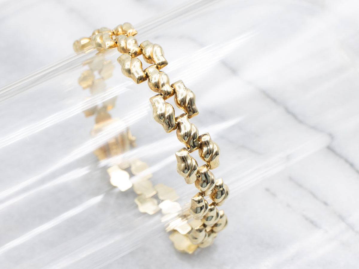 Italian Gold Link Bracelet with Box Clasp