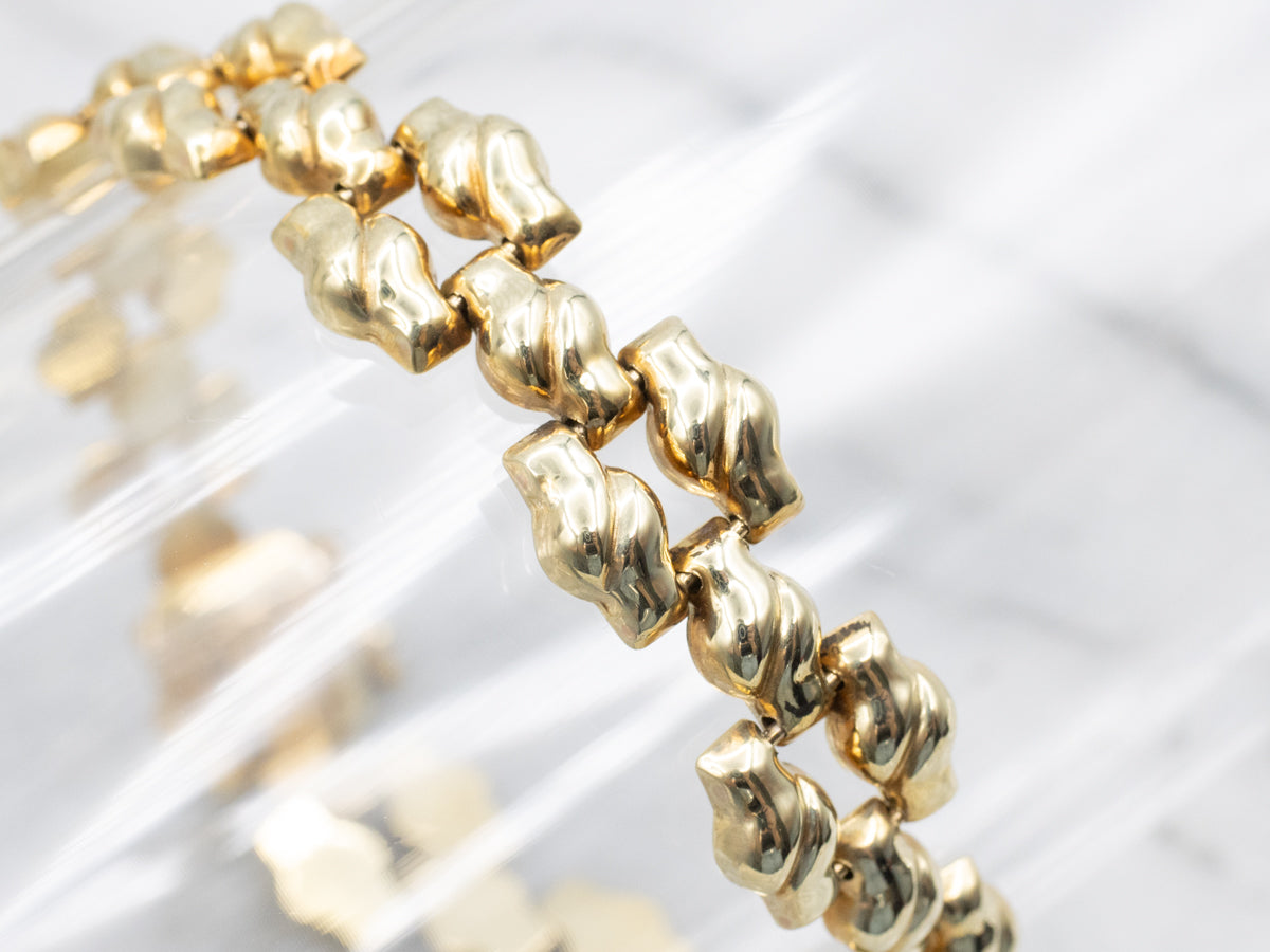 Italian Gold Link Bracelet with Box Clasp