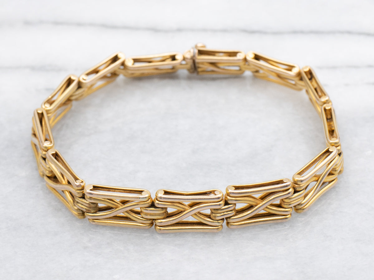Vintage Gold X-Link Gate Bracelet