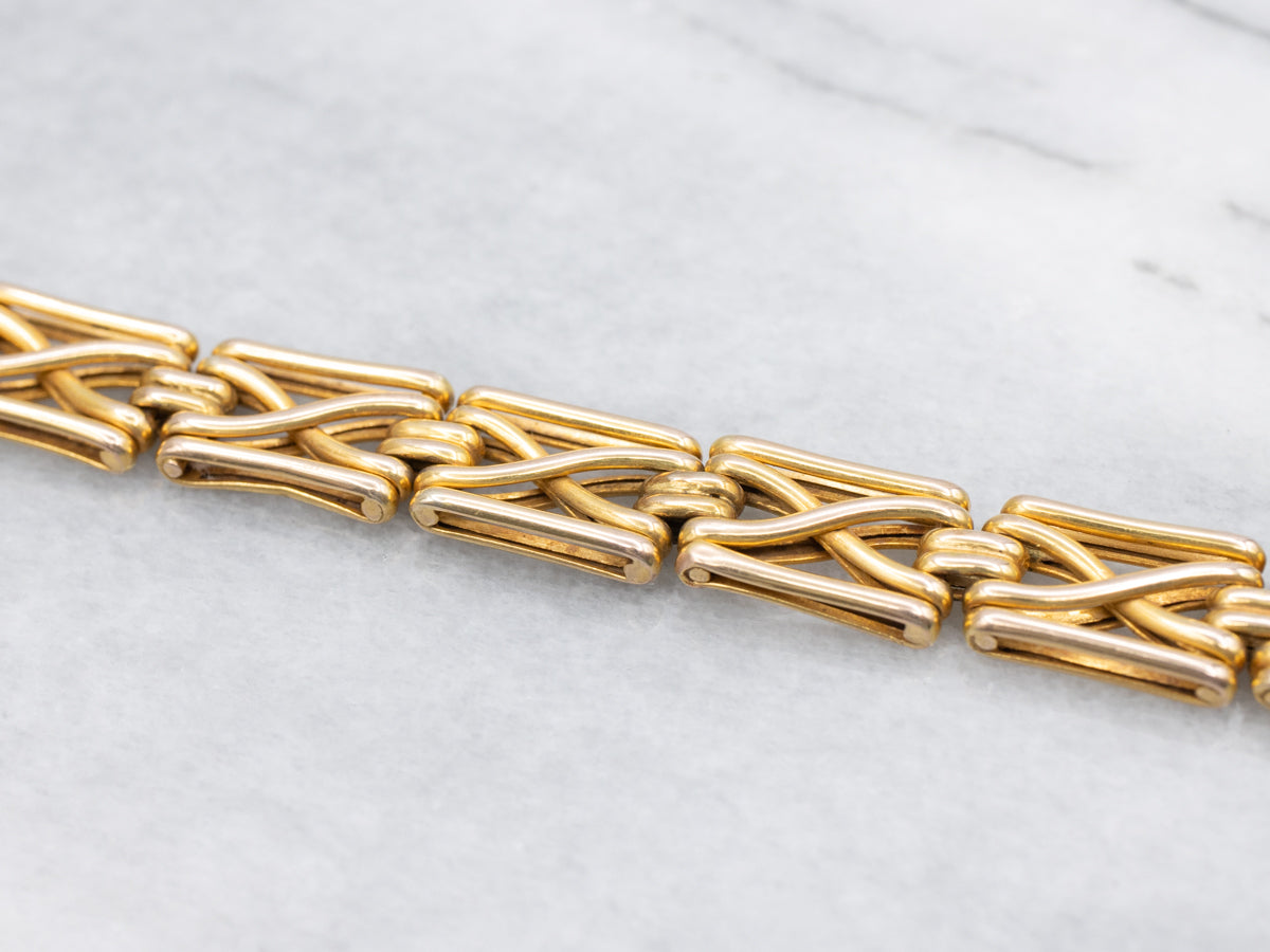 Vintage Gold X-Link Gate Bracelet