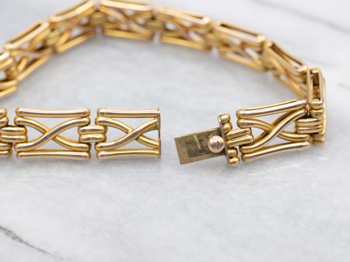 Vintage Gold X-Link Gate Bracelet