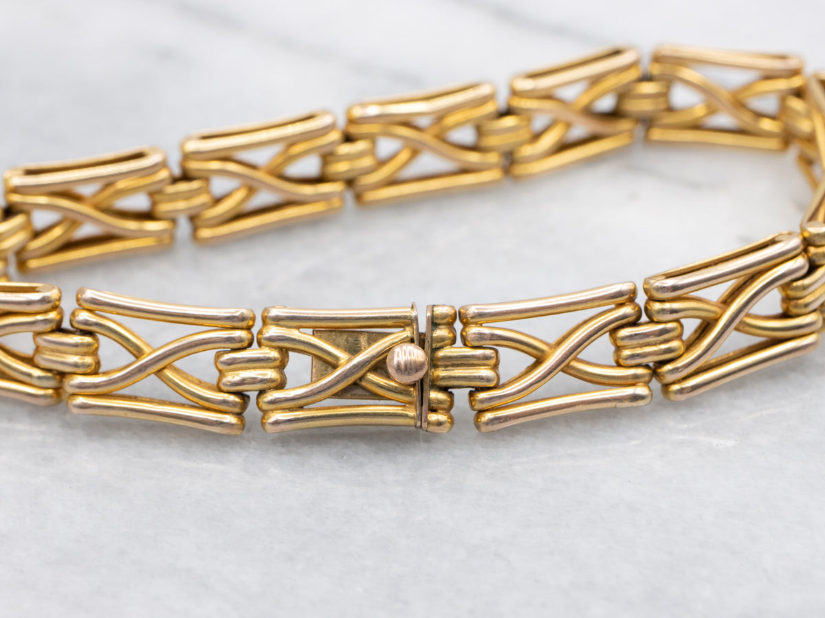 Vintage Gold X-Link Gate Bracelet