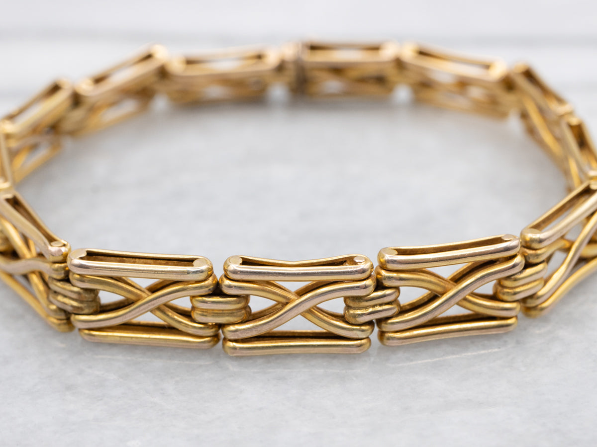 Vintage Gold X-Link Gate Bracelet