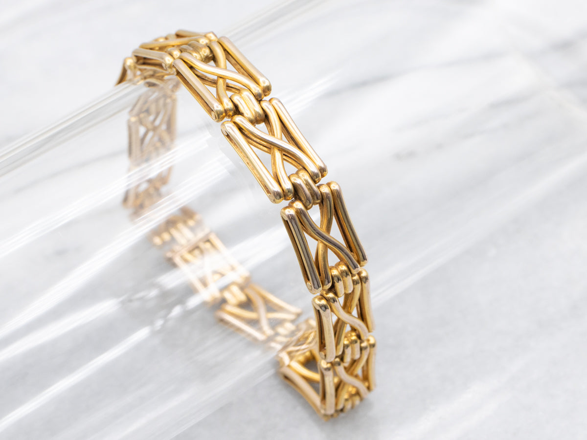 Vintage Gold X-Link Gate Bracelet