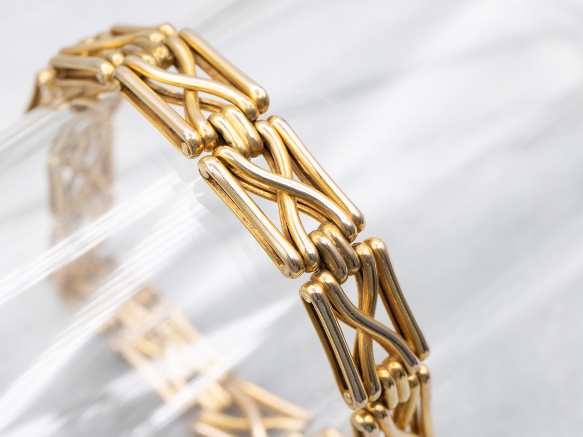 Vintage Gold X-Link Gate Bracelet