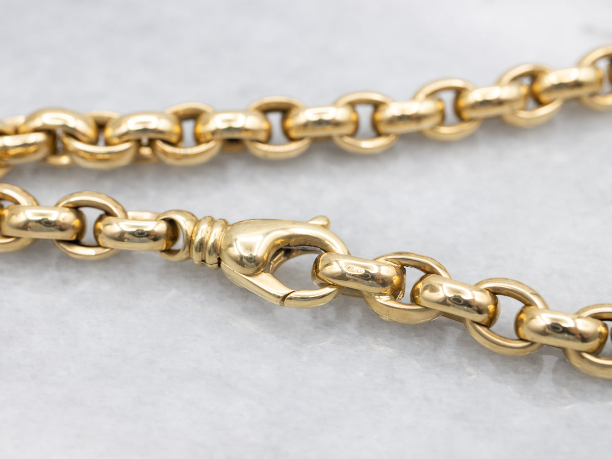 Heavy 18-Karat Gold Oval Link Bracelet