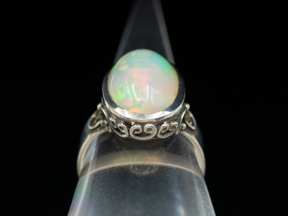Exceptional Ethiopian Opal and Sterling Silver Ring