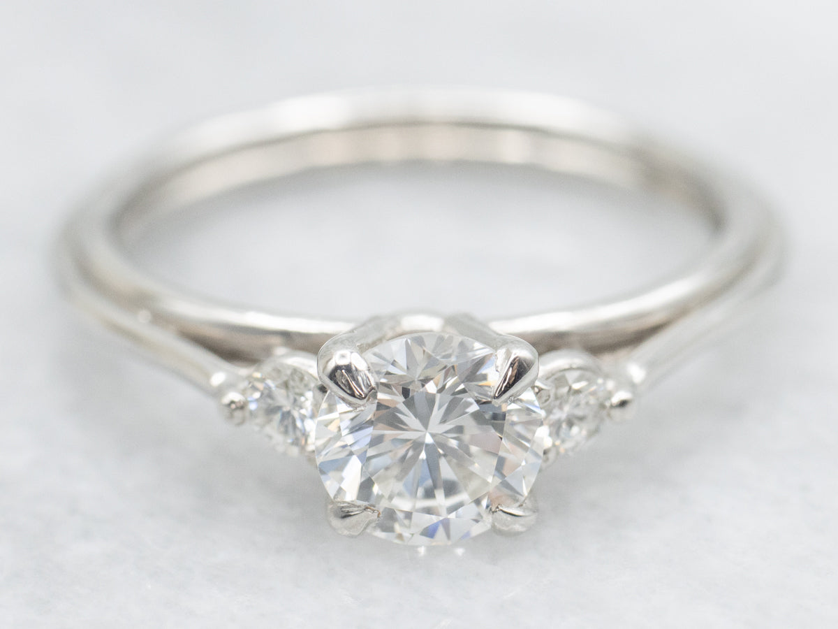 White Gold Past Present and Future Diamond Engagement Ring