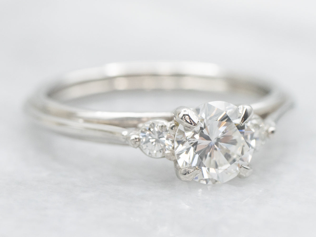 White Gold Past Present and Future Diamond Engagement Ring
