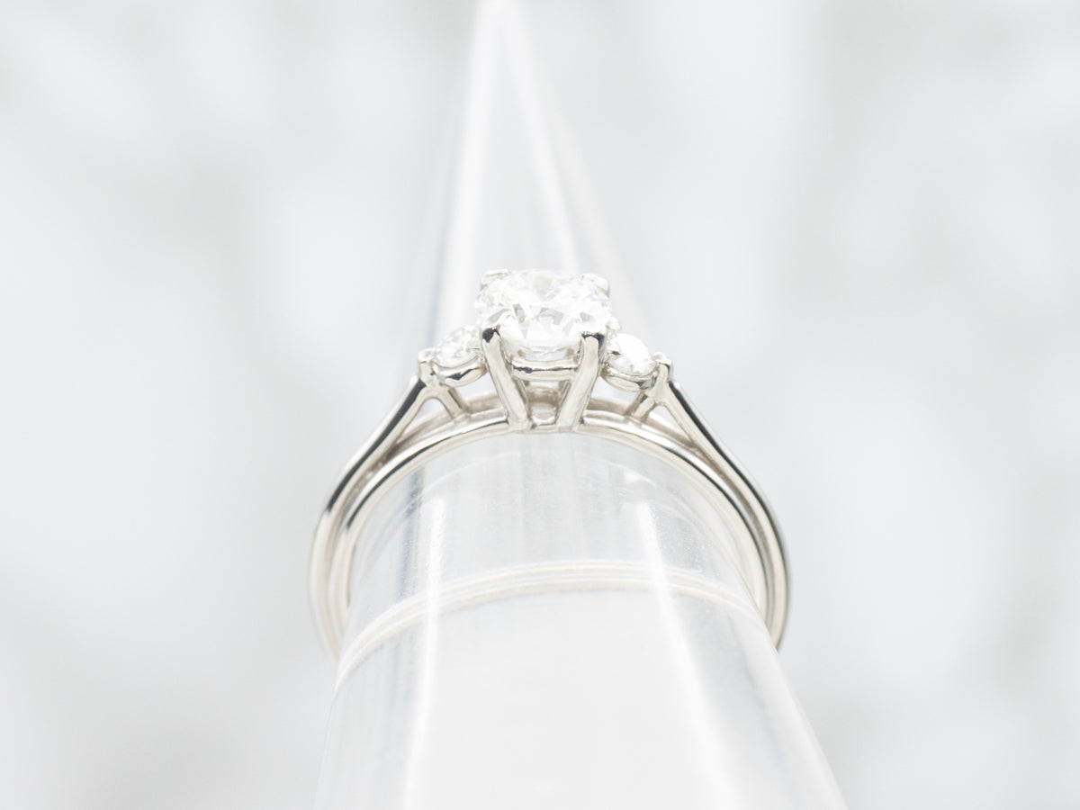 White Gold Past Present and Future Diamond Engagement Ring