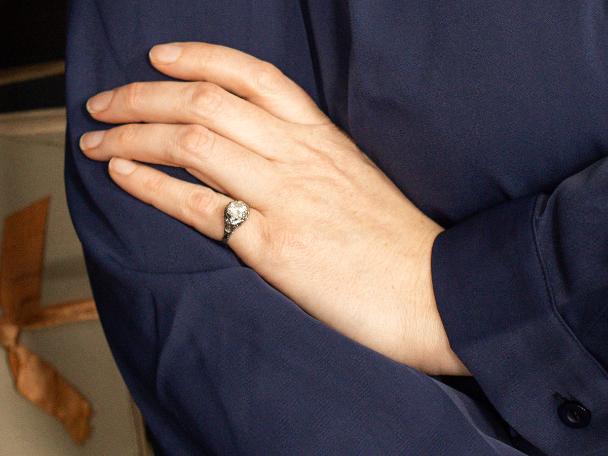 Beautiful Art Deco Brilliant Diamond Solitaire Engagement Ring