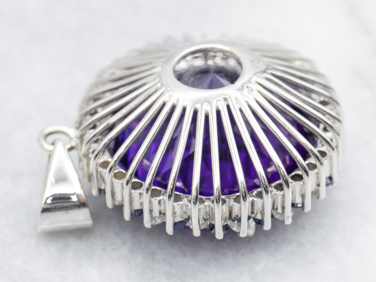 Amethyst Sapphire and Diamond Cocktail Pendant