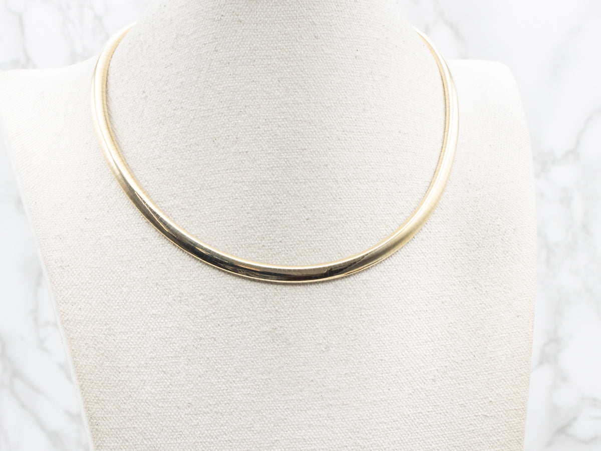 Wide Yellow Gold Omega Chain