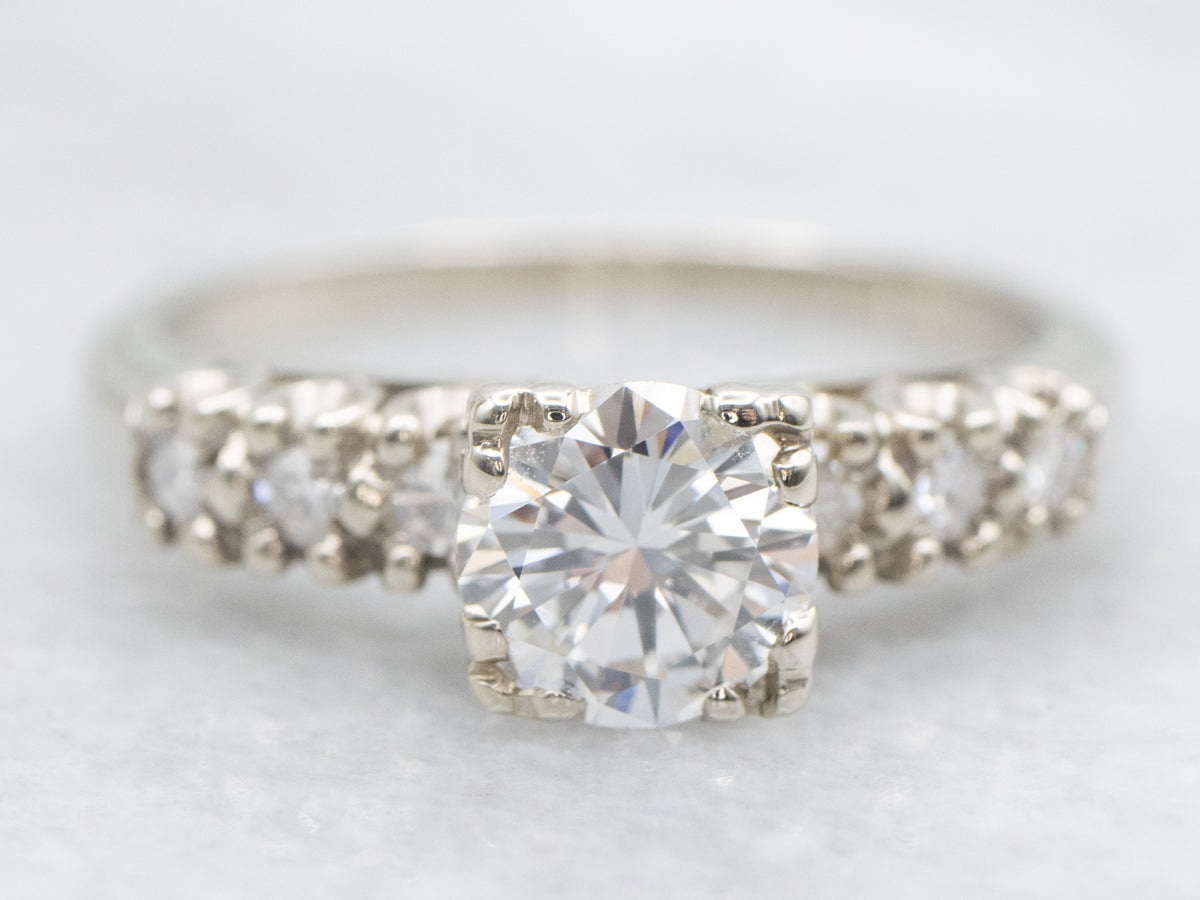 White Gold Diamond Encrusted Engagement Ring