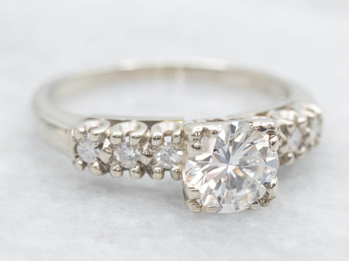 White Gold Diamond Encrusted Engagement Ring