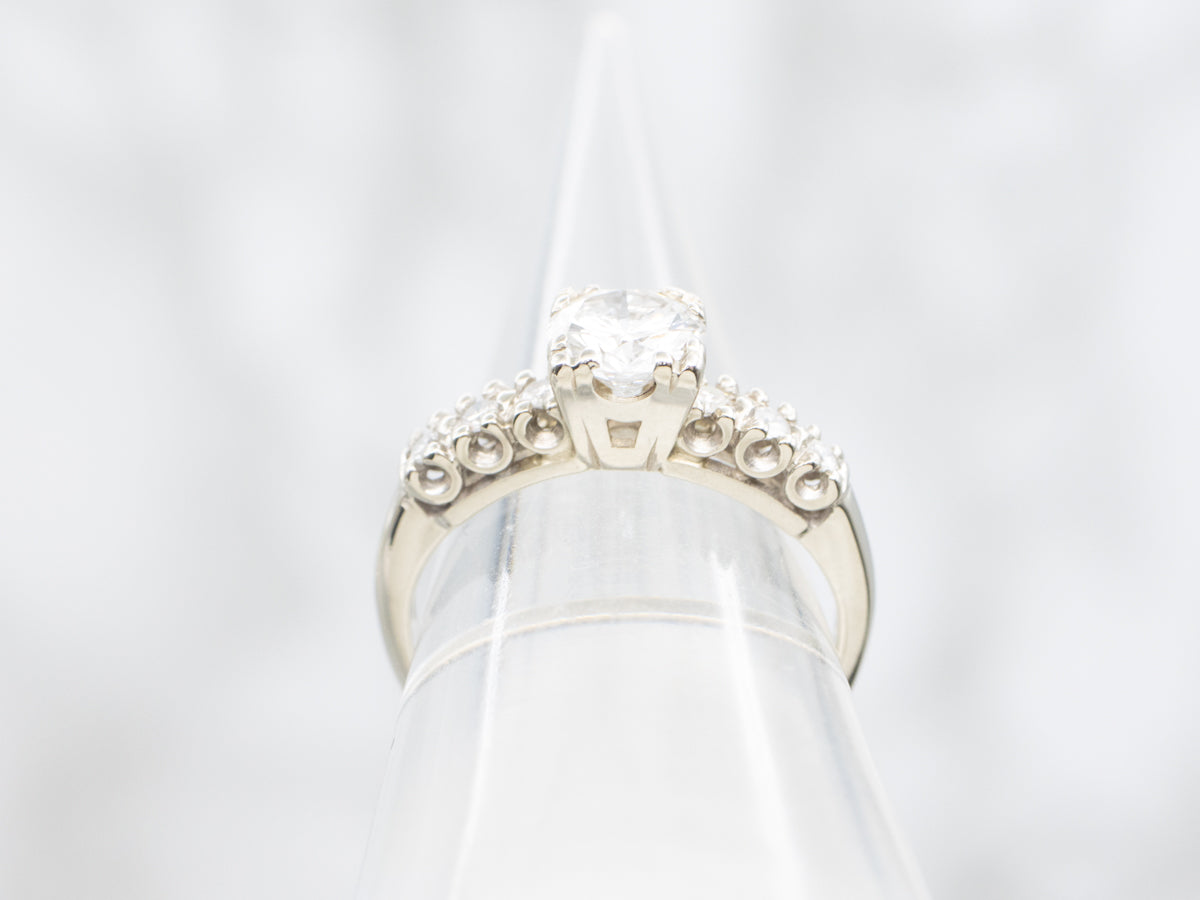 White Gold Diamond Encrusted Engagement Ring