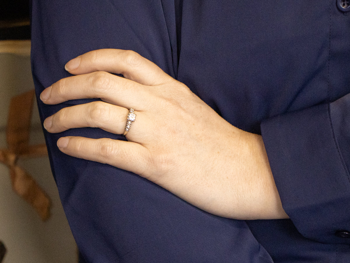 White Gold Diamond Encrusted Engagement Ring