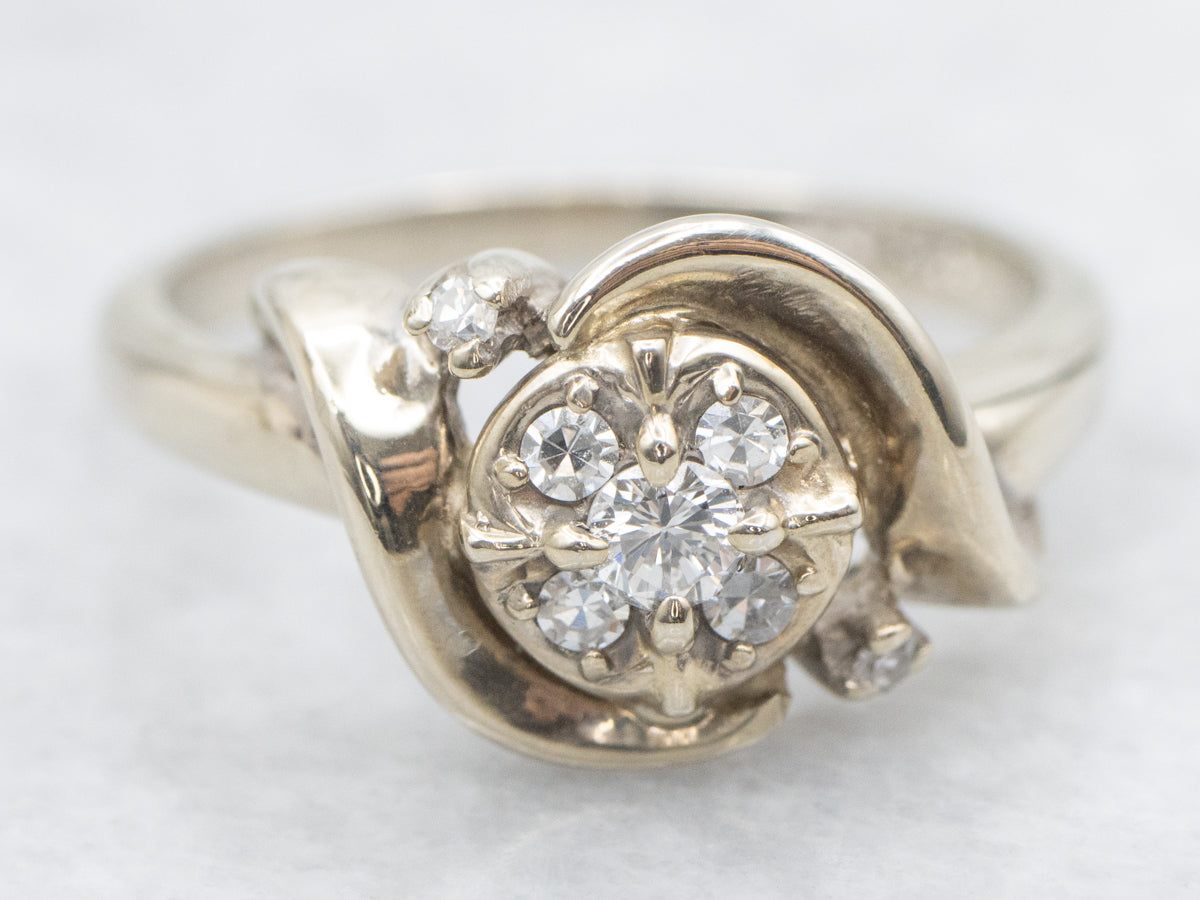 Vintage 1950s Diamond Bypass Ring
