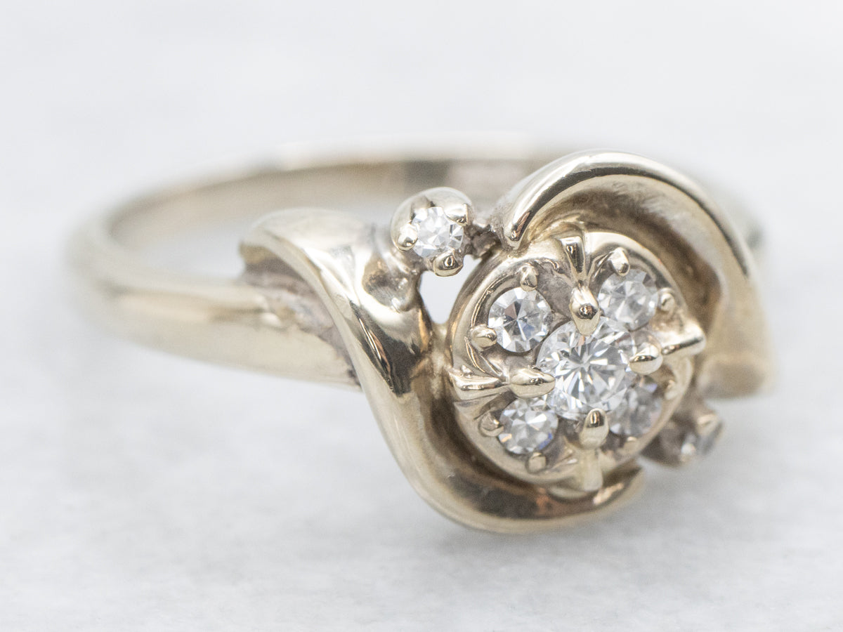 Vintage 1950s Diamond Bypass Ring