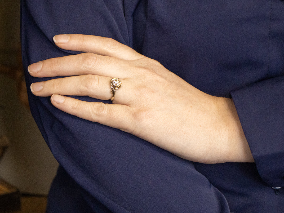 Vintage 1950s Diamond Bypass Ring