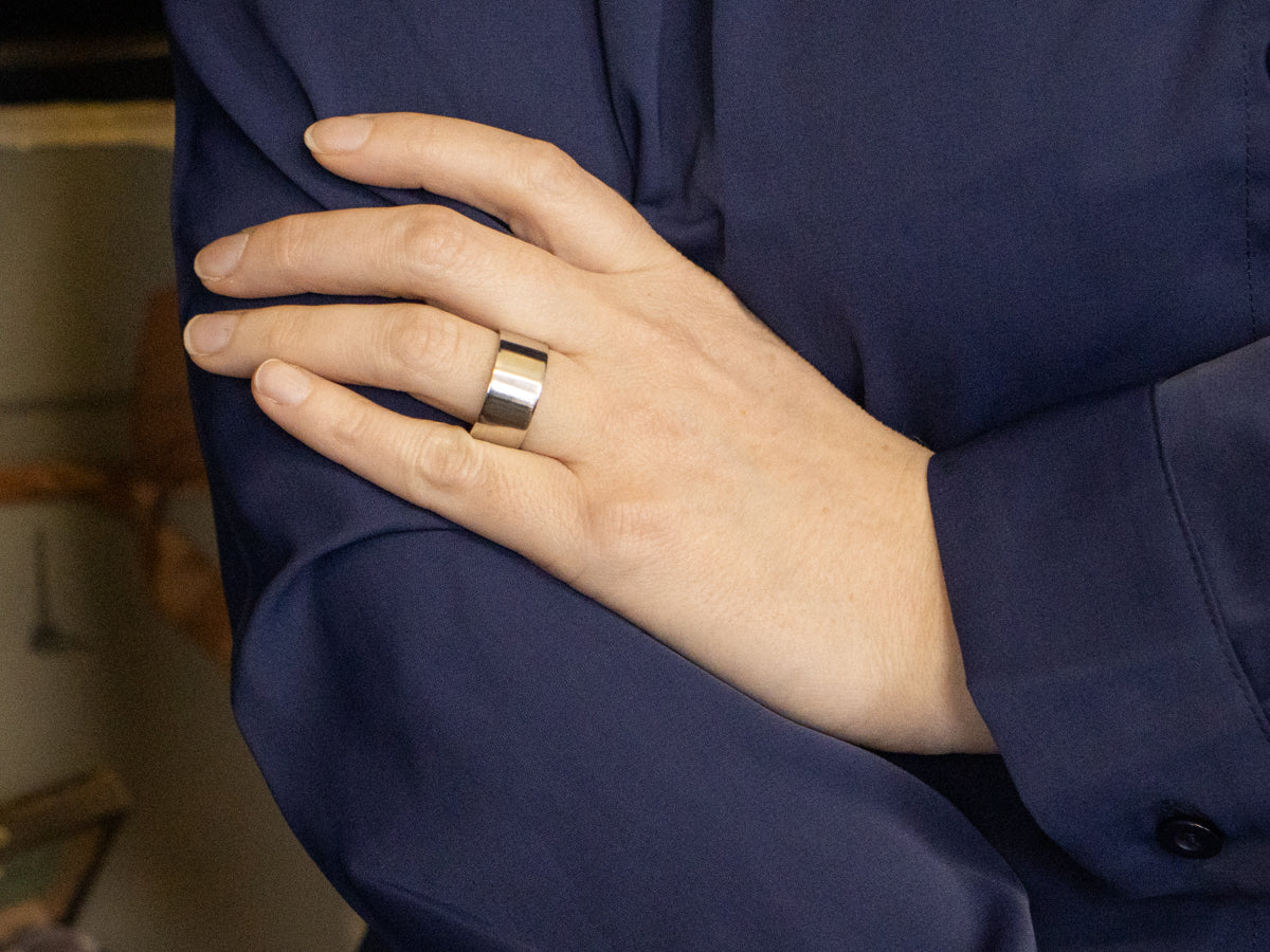 Unisex Flat Wide Platinum Band