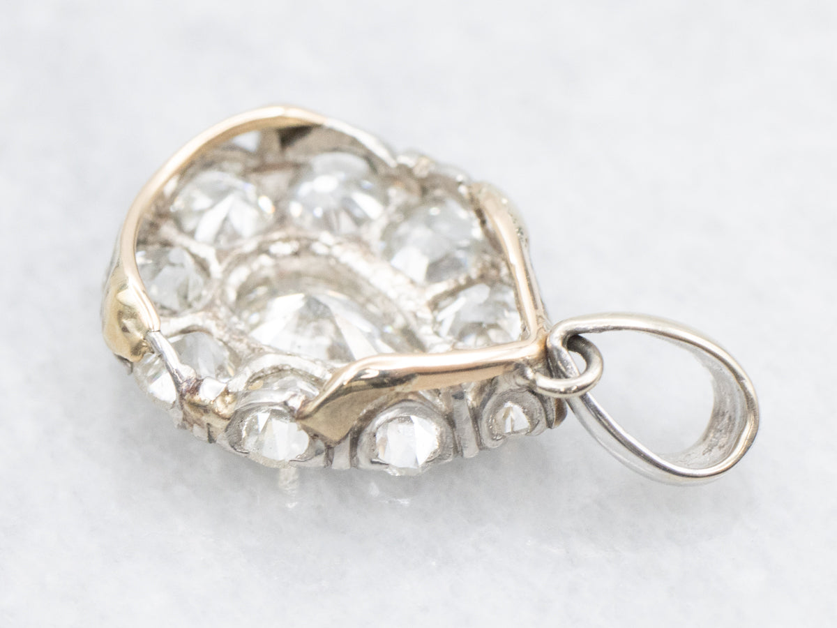 Sparkling Diamond Encrusted Tear Drop Cluster Pendant