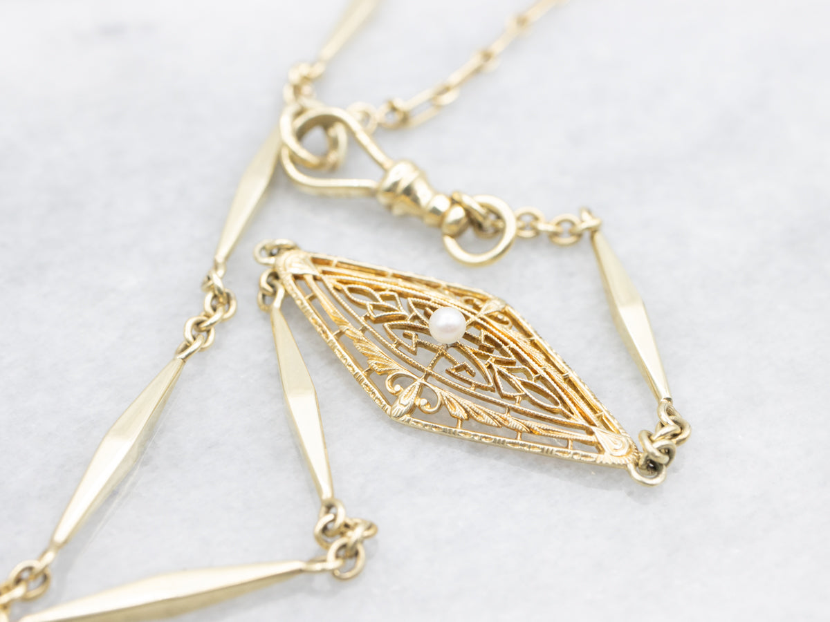 MSJ Mix Era Sapphire and Saltwater Pearl Conversion Charm Necklace