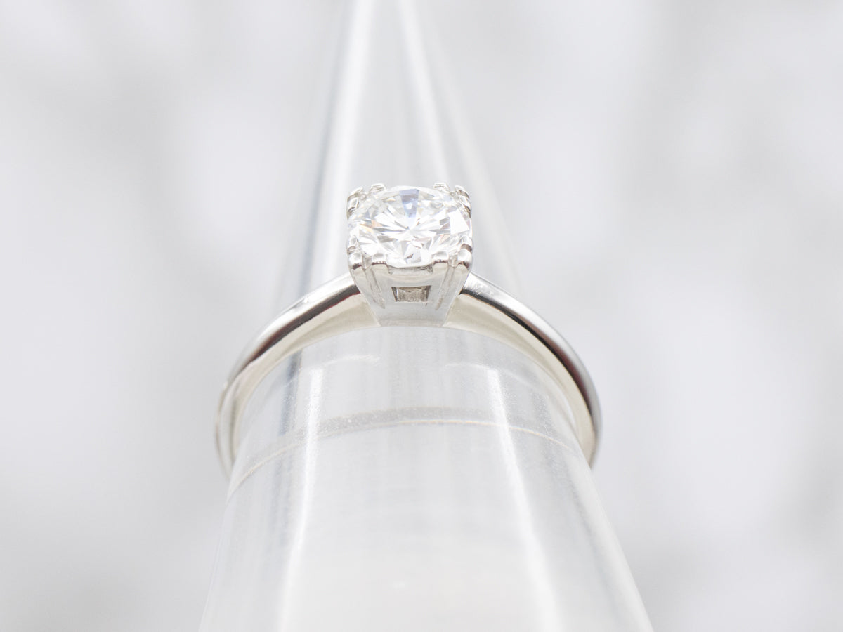 Platinum Round Brilliant Diamond Engagement Ring with Fishtail Prongs