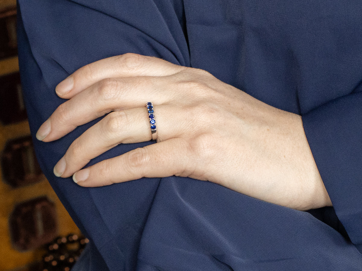 Sapphire Encrusted Gemstone Band