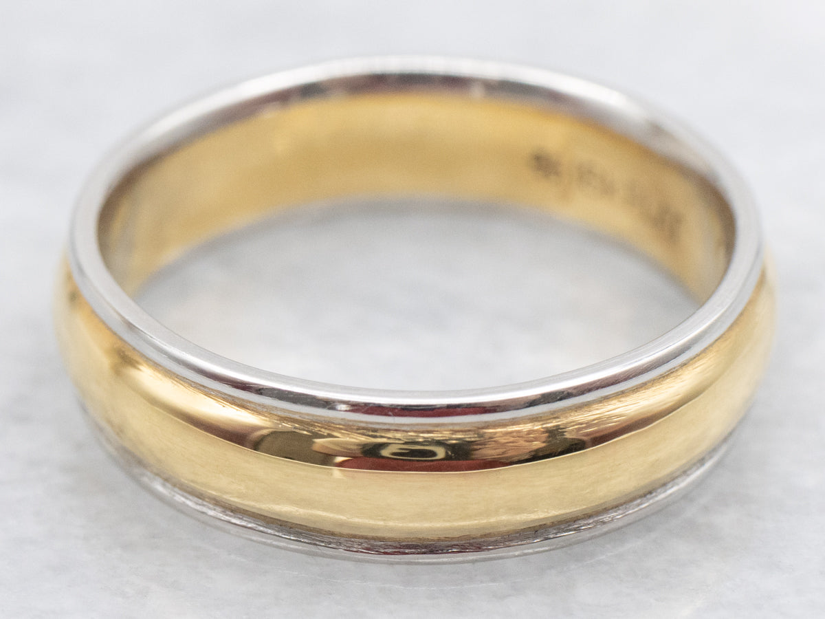 Unisex 18-Karat Gold and Platinum Band