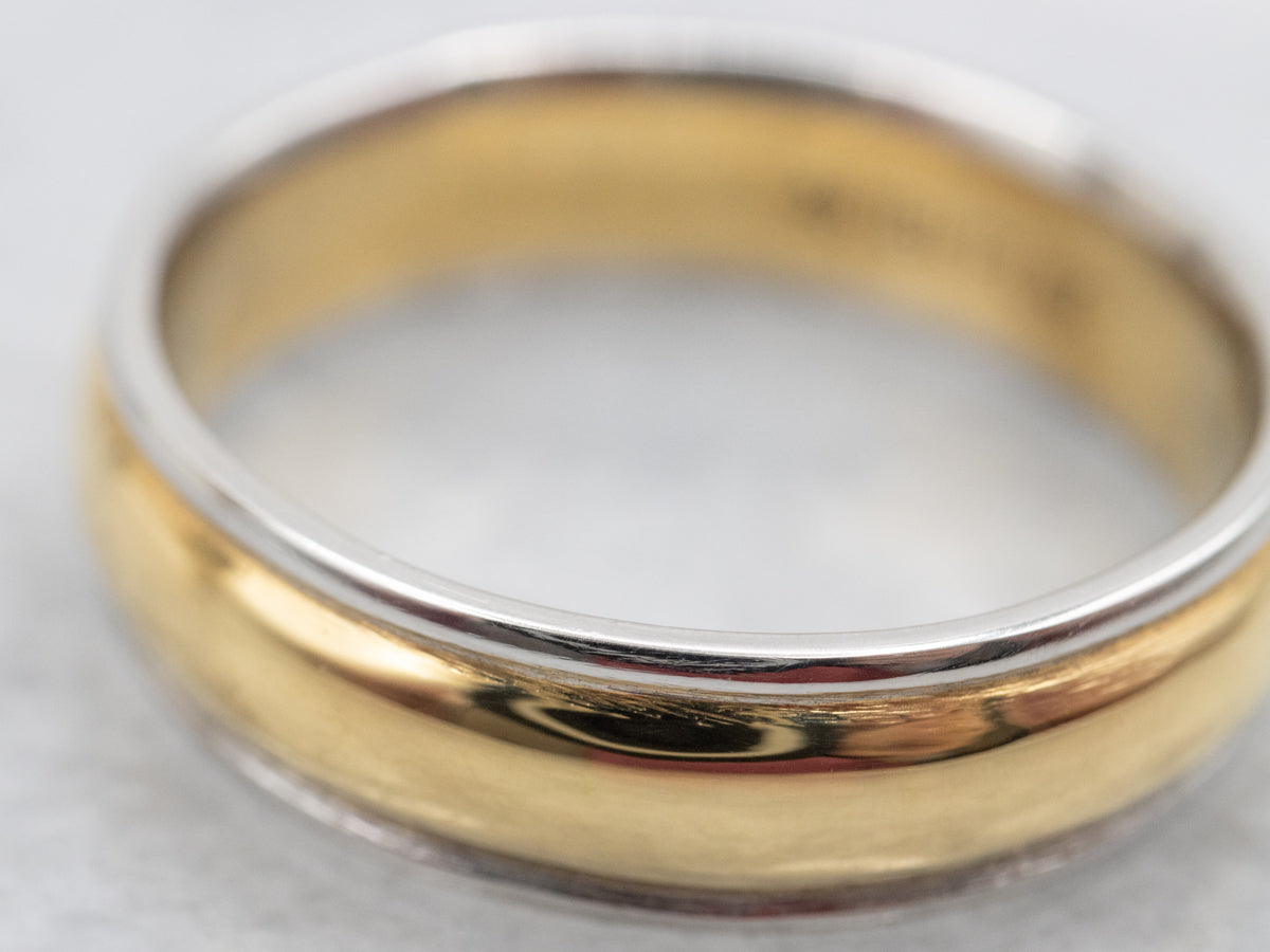 Unisex 18-Karat Gold and Platinum Band