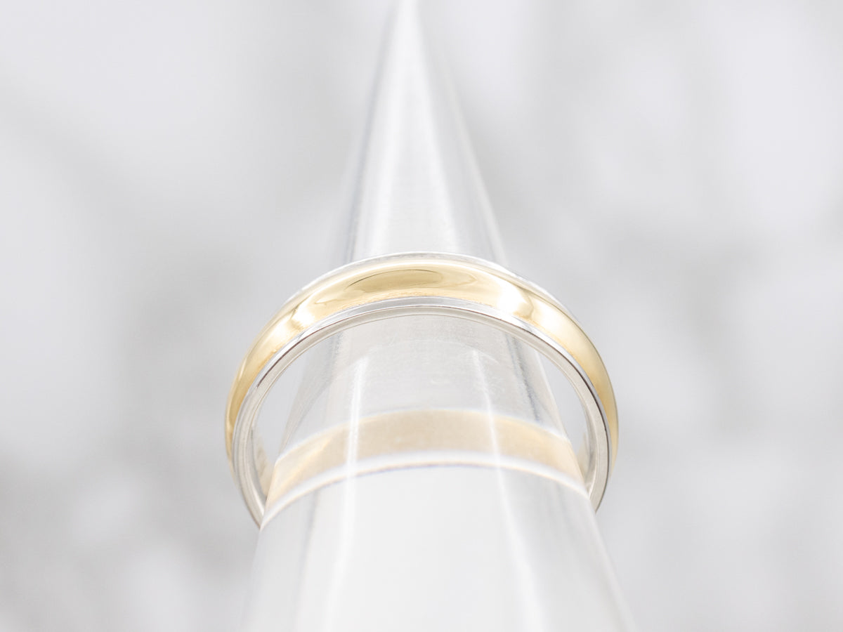 Unisex 18-Karat Gold and Platinum Band