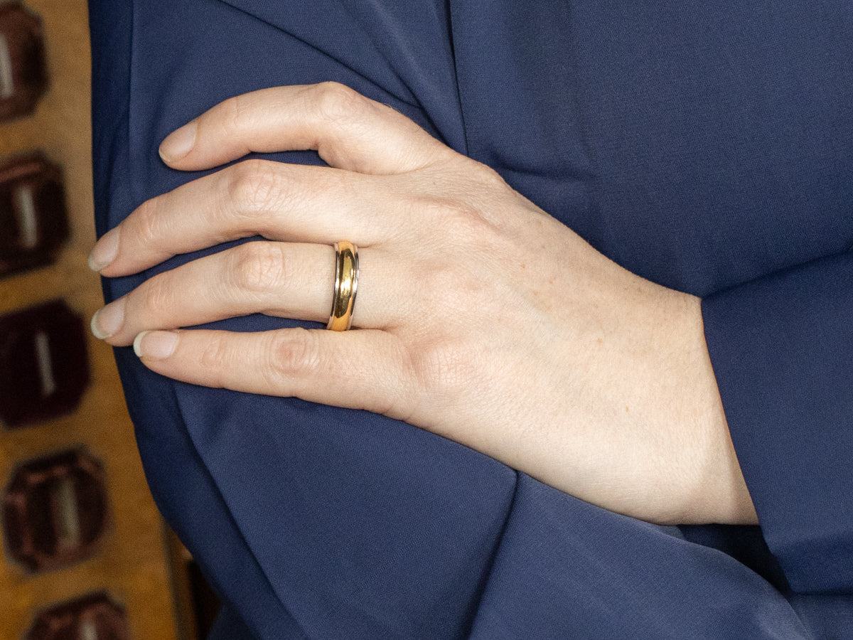 Unisex 18-Karat Gold and Platinum Band