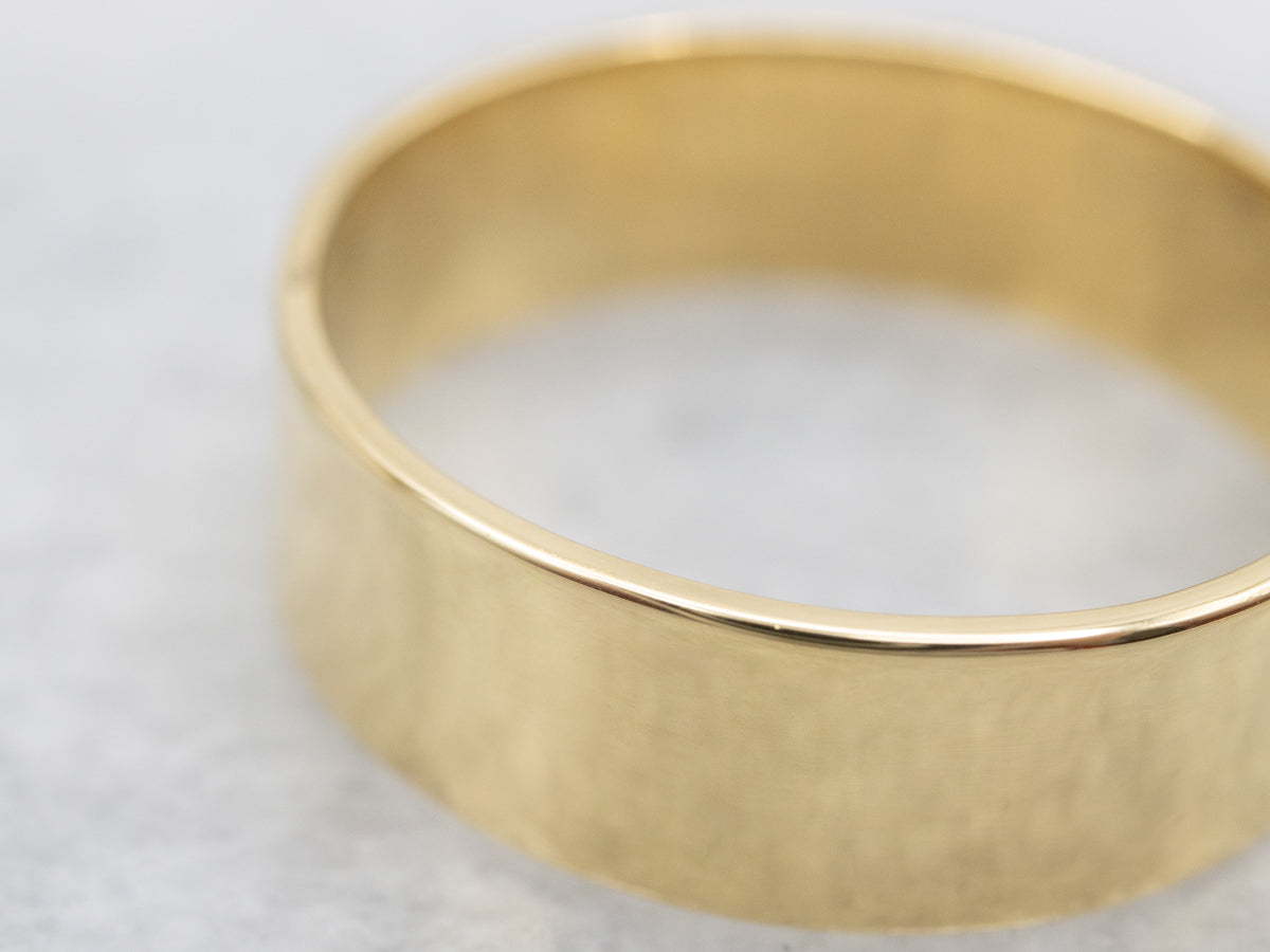 Men's 18K Yellow Gold Classic Cigar Band Ring