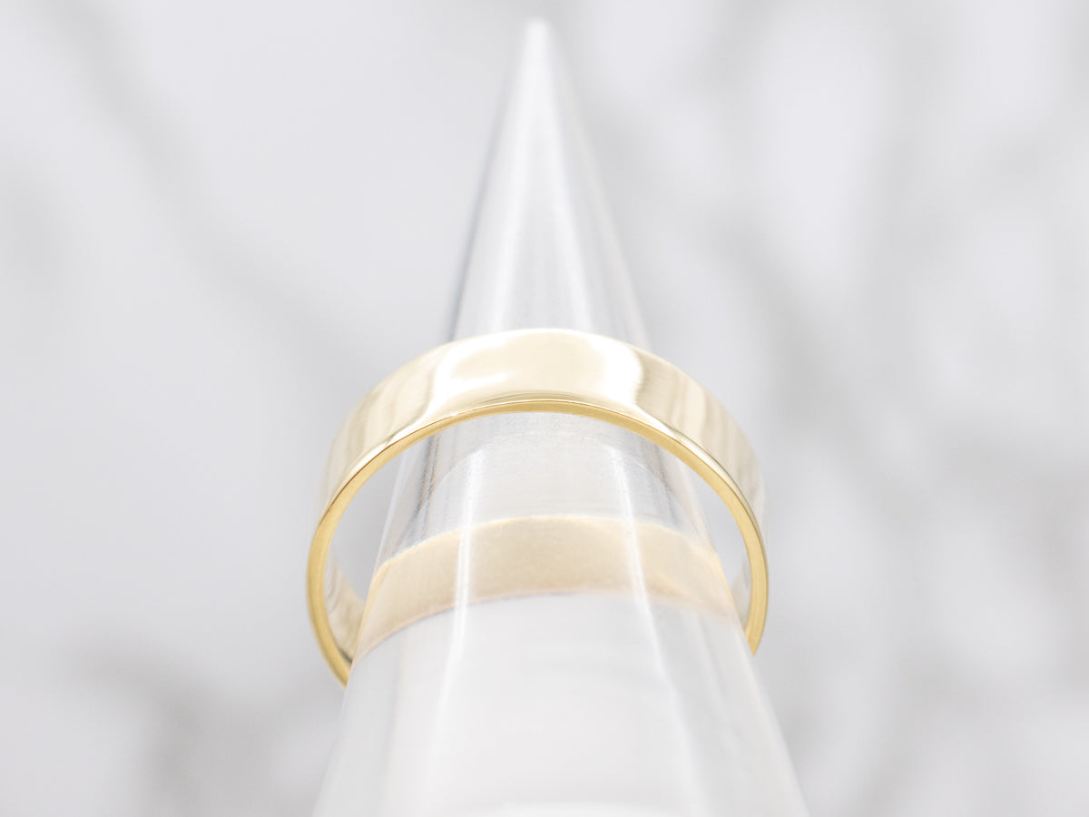 Men's 18K Yellow Gold Classic Cigar Band Ring