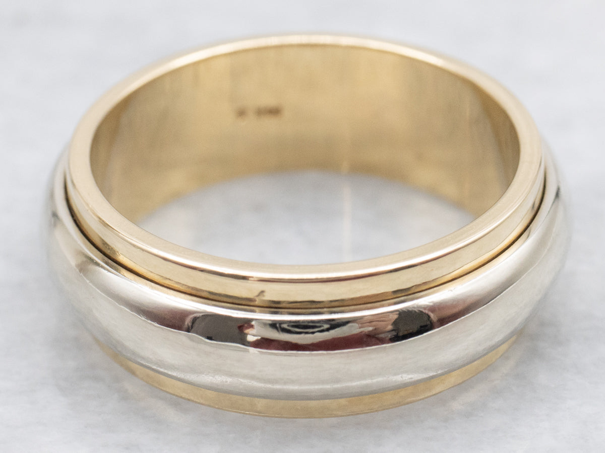 Classic Two Tone Gold Wedding Band