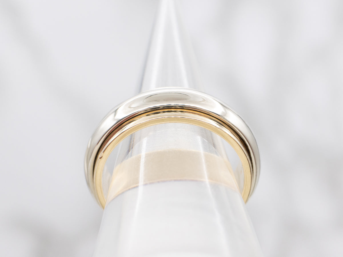Classic Two Tone Gold Wedding Band
