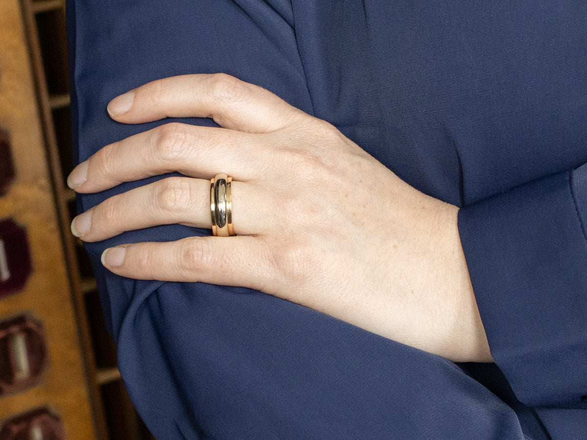 Classic Two Tone Gold Wedding Band