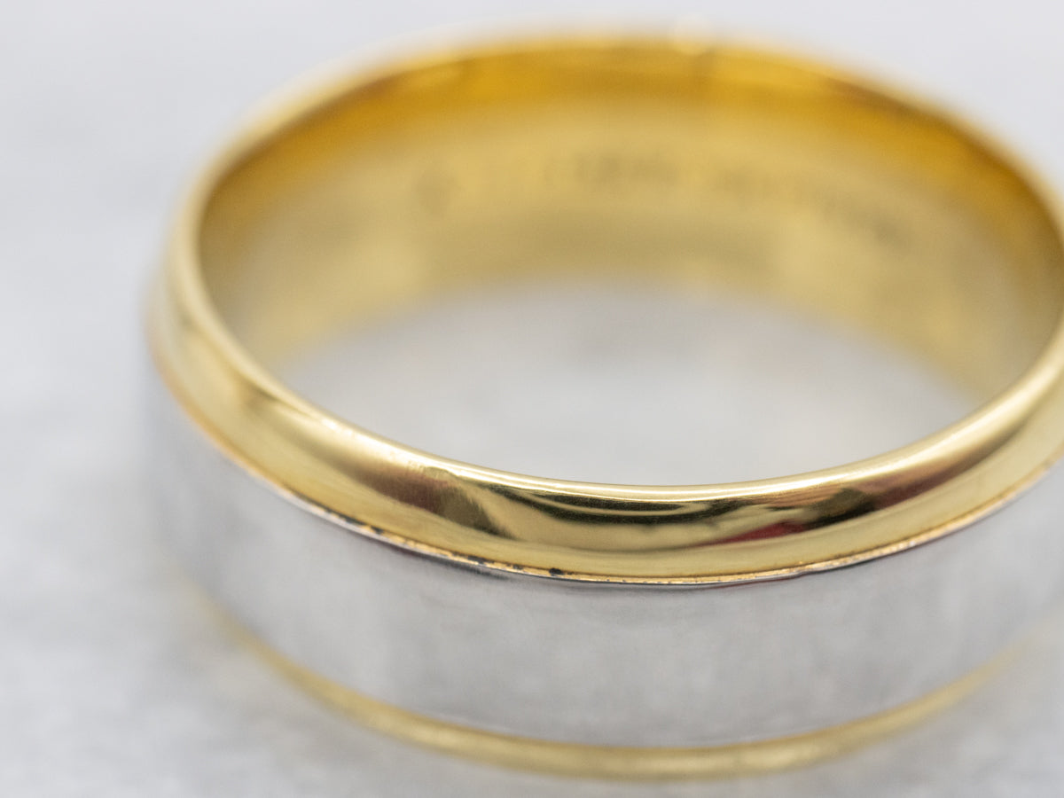 High Quality Platinum and 18-Karat Gold Keepsake Wedding Band