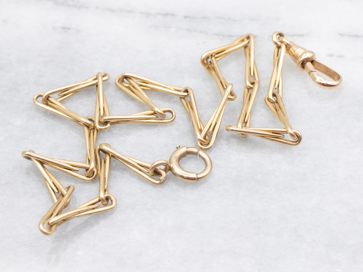 Unique Gold Link Pocket Watch Chain