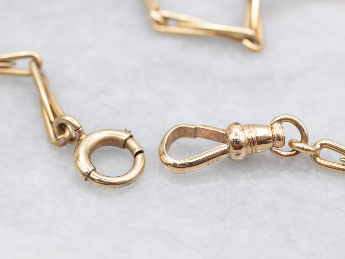 Unique Gold Link Pocket Watch Chain