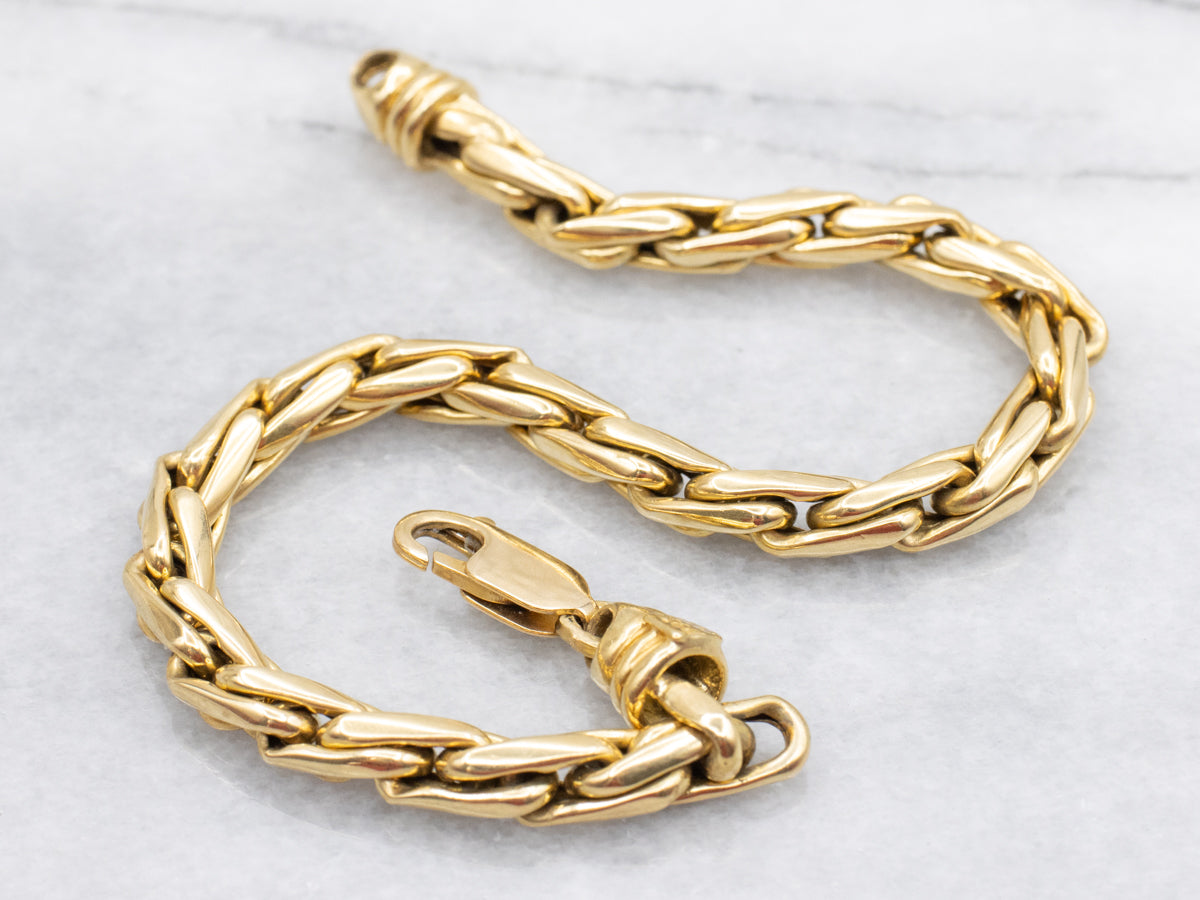 Heavy Wheat-Link Bracelet with Lobster Clasp