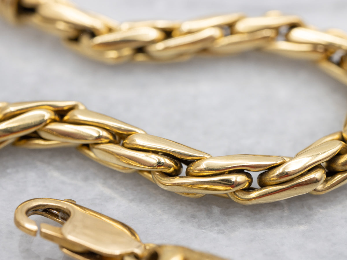 Heavy Wheat-Link Bracelet with Lobster Clasp