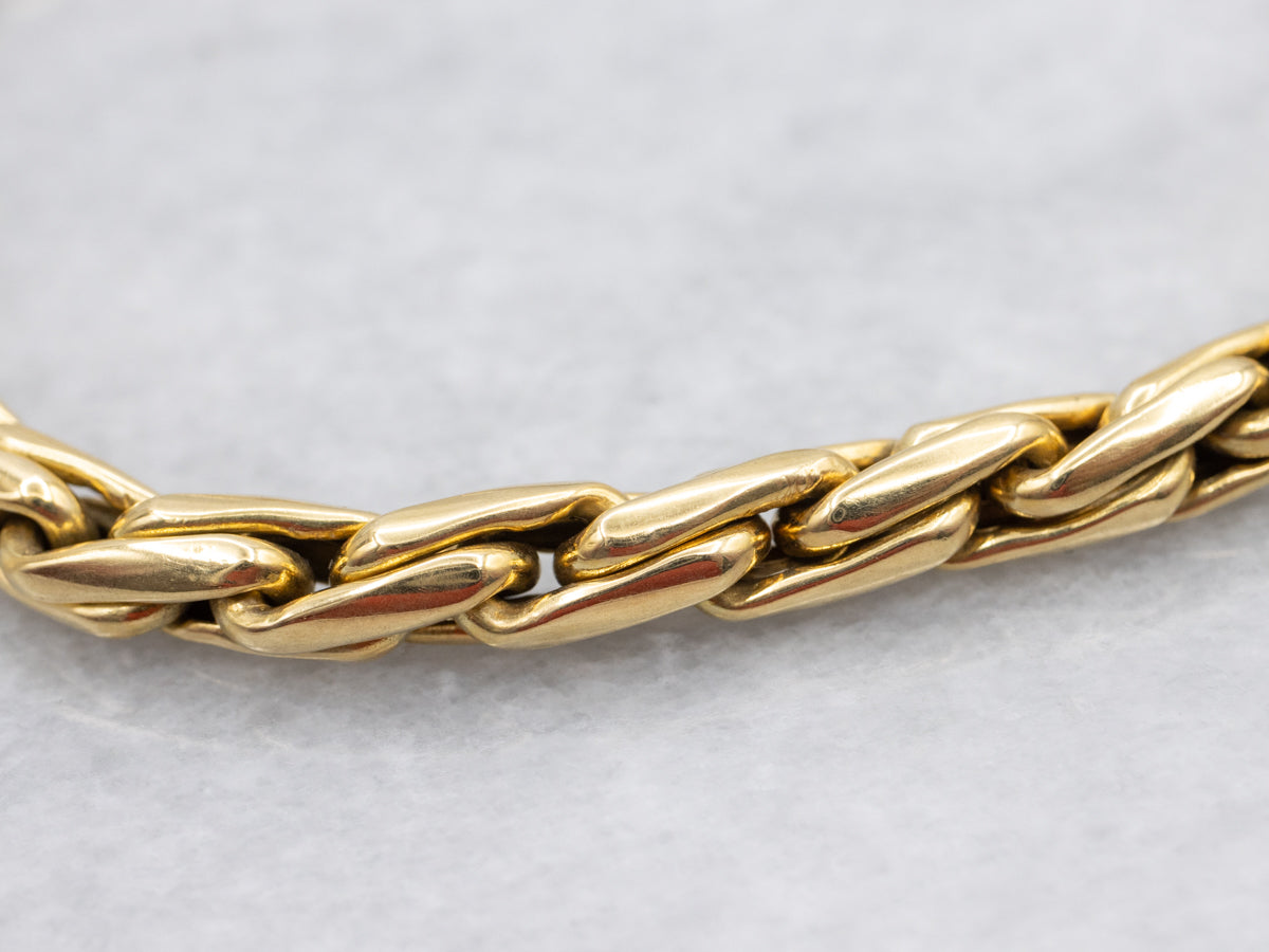 Heavy Wheat-Link Bracelet with Lobster Clasp