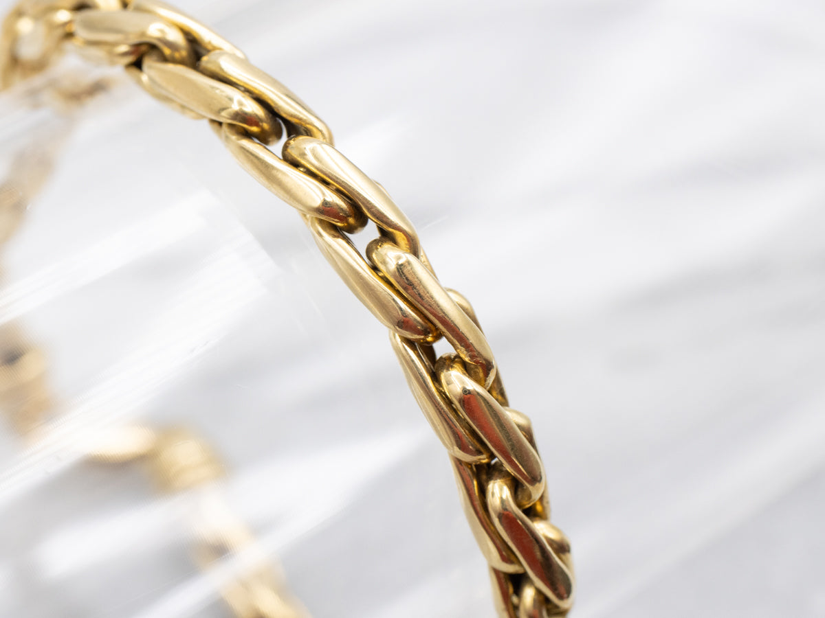 Heavy Wheat-Link Bracelet with Lobster Clasp