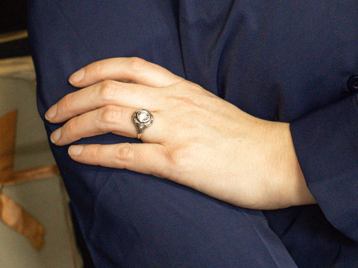 Antique Bezel-Set GIA Certified Diamond Engagement Ring